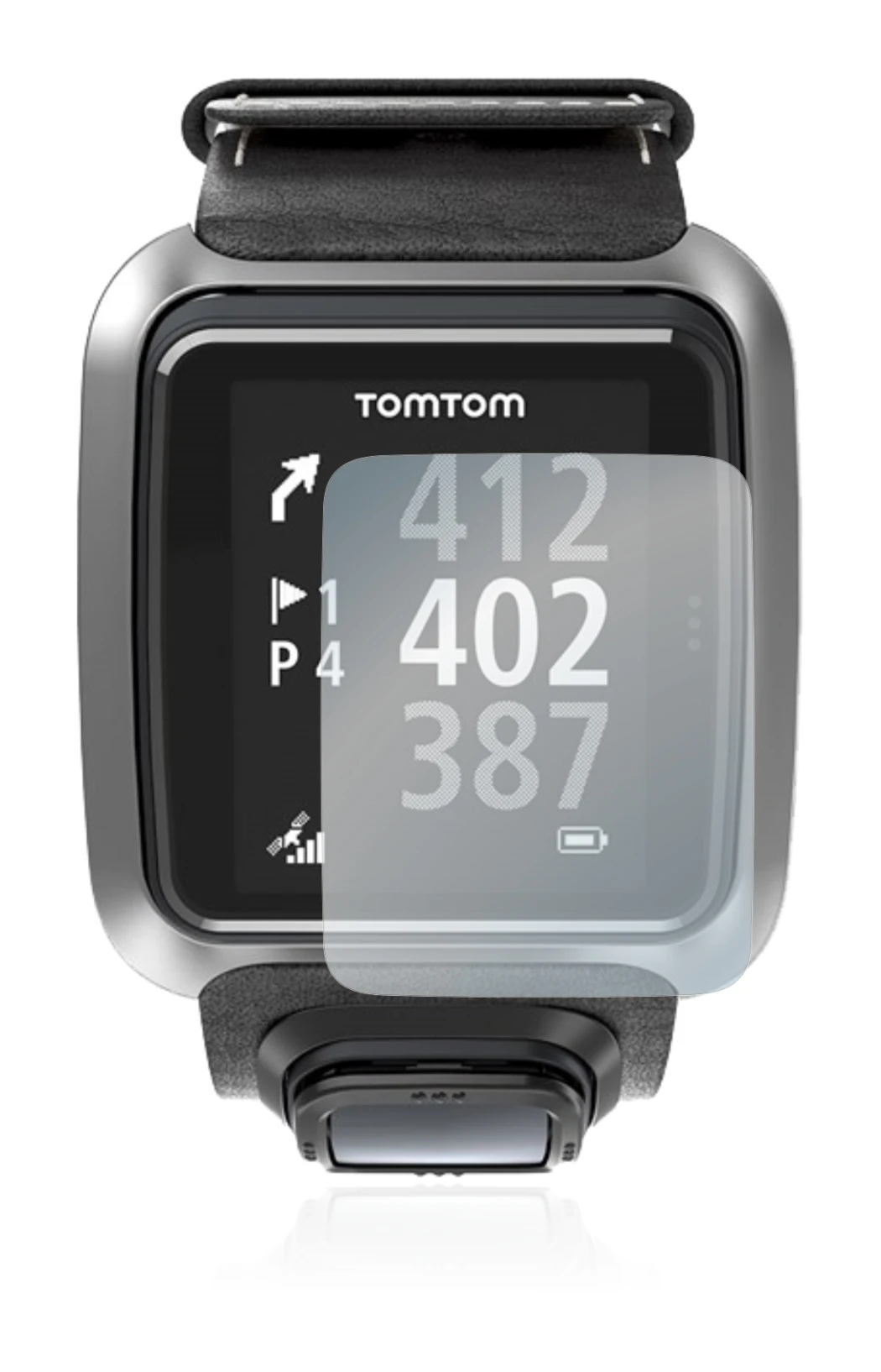 Image de l'appareil TomTom Golfer 2 avec une grande variété de protections d'écran.