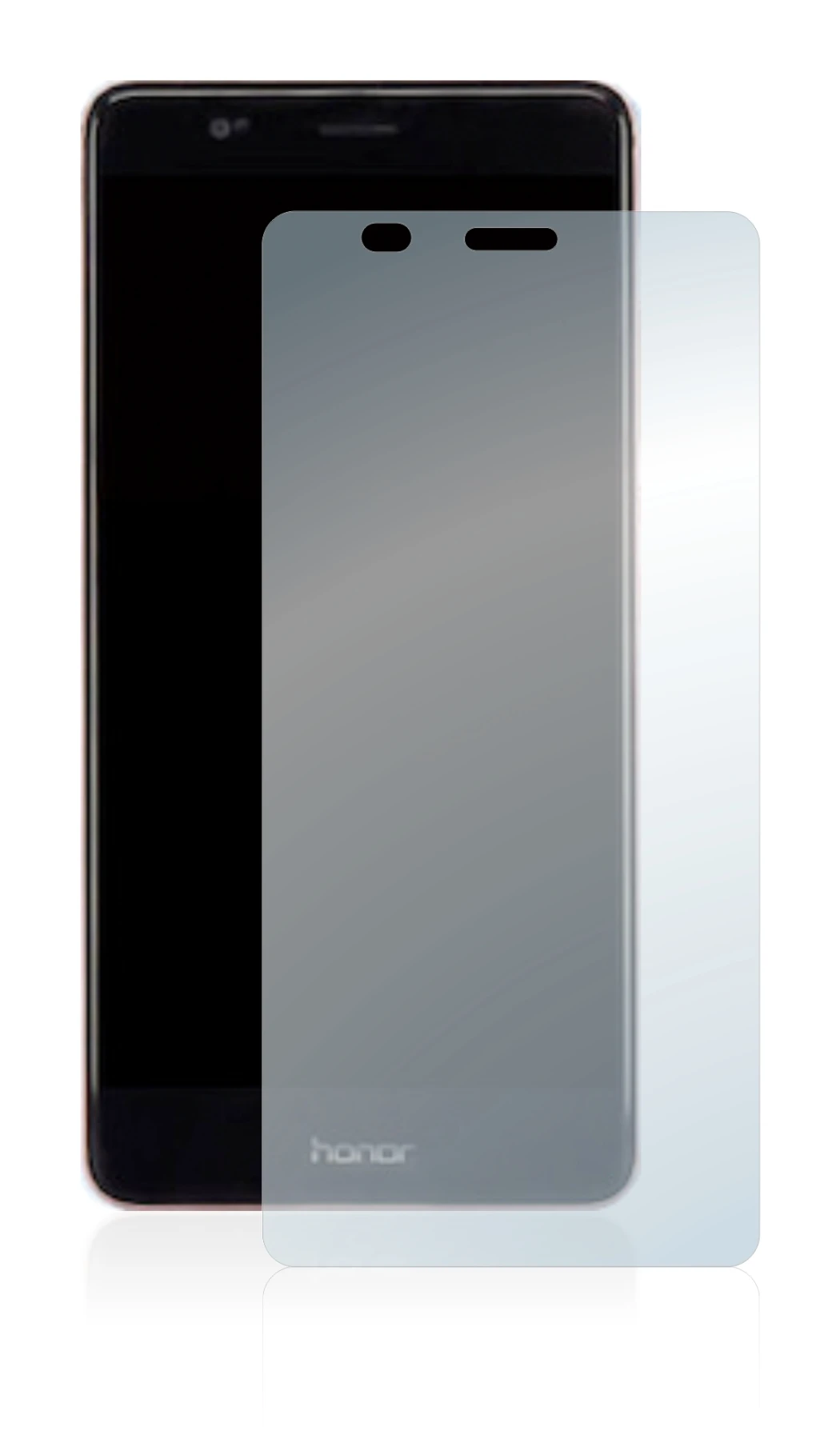 Image de l'appareil Honor V8 avec une grande variété de protections d'écran.