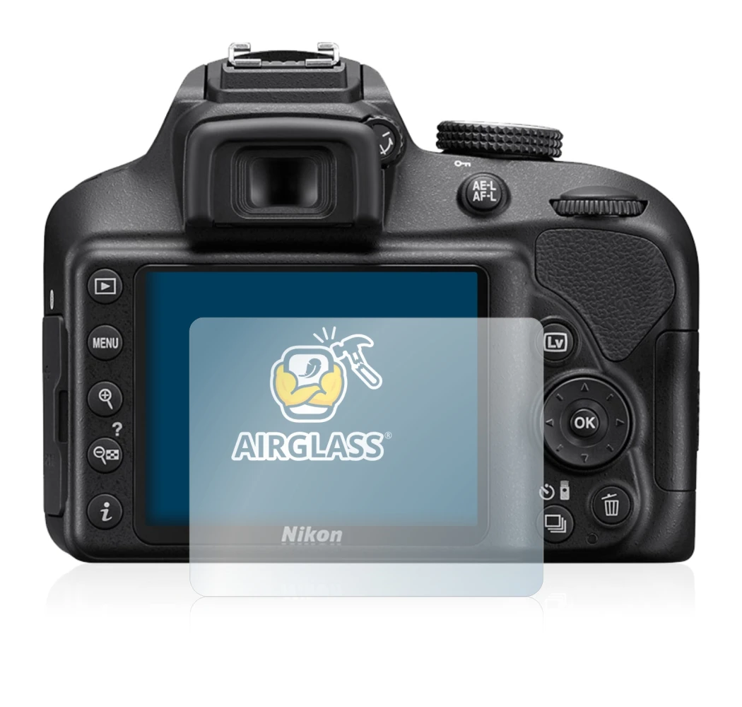 Image de l'appareil Nikon D3400 avec une grande variété de protections d'écran.