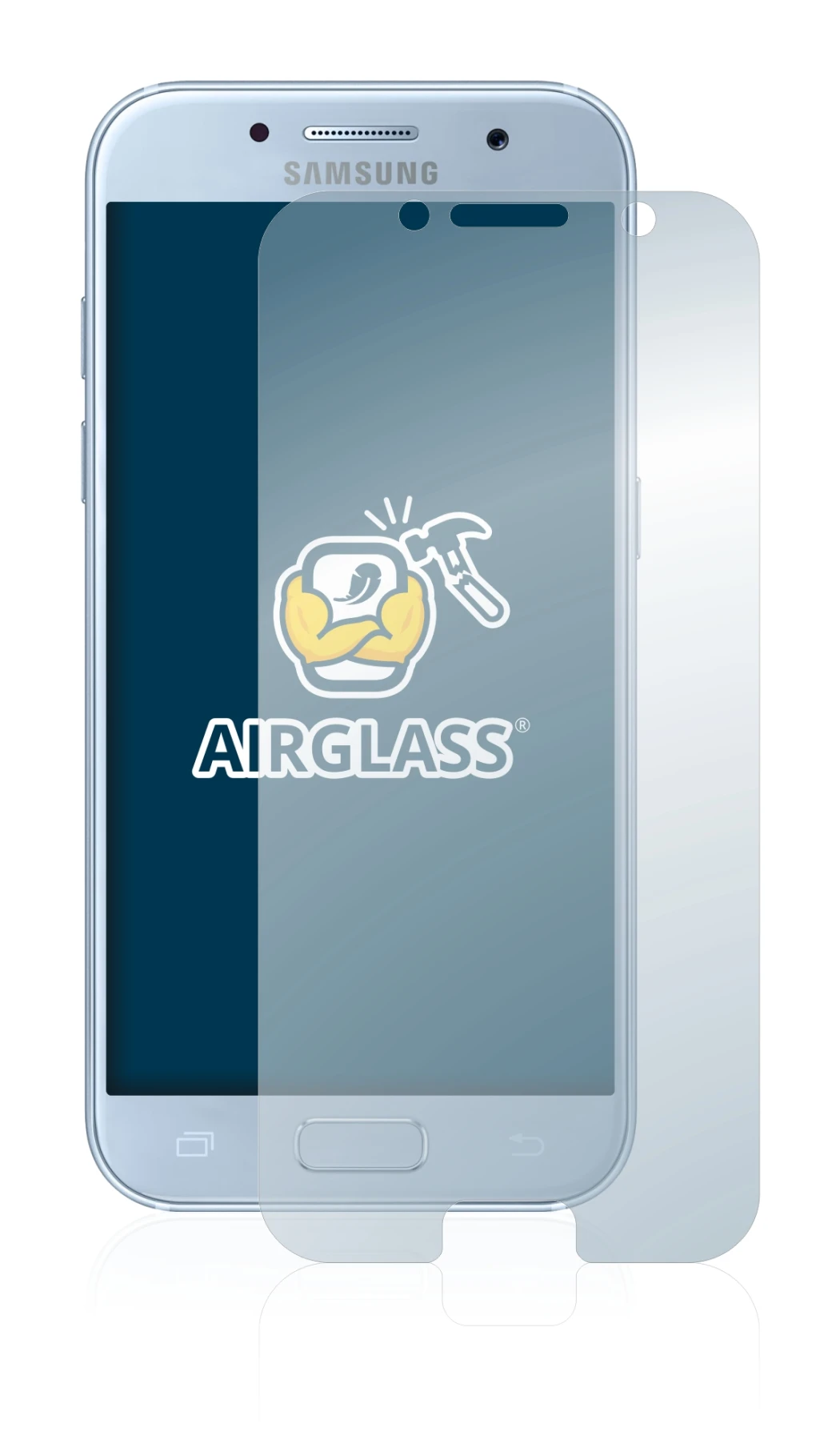 Image de l'appareil Samsung Galaxy A5 2017 avec une grande variété de protections d'écran.