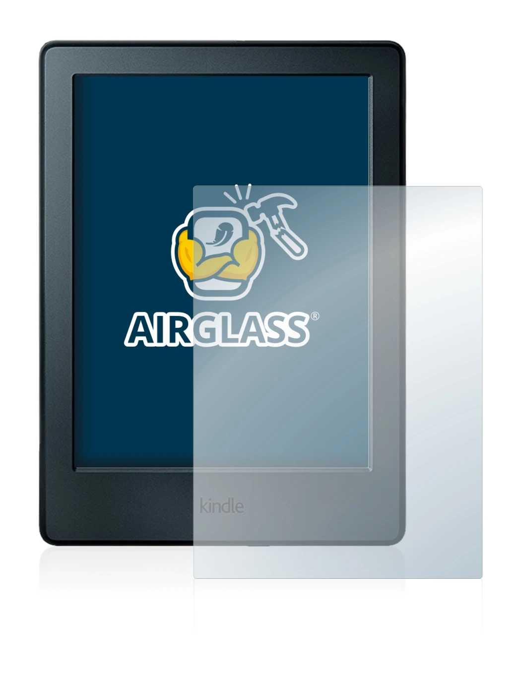 Image de l'appareil Amazon Kindle 2016 (8ème Gen.) avec une grande variété de protections d'écran.