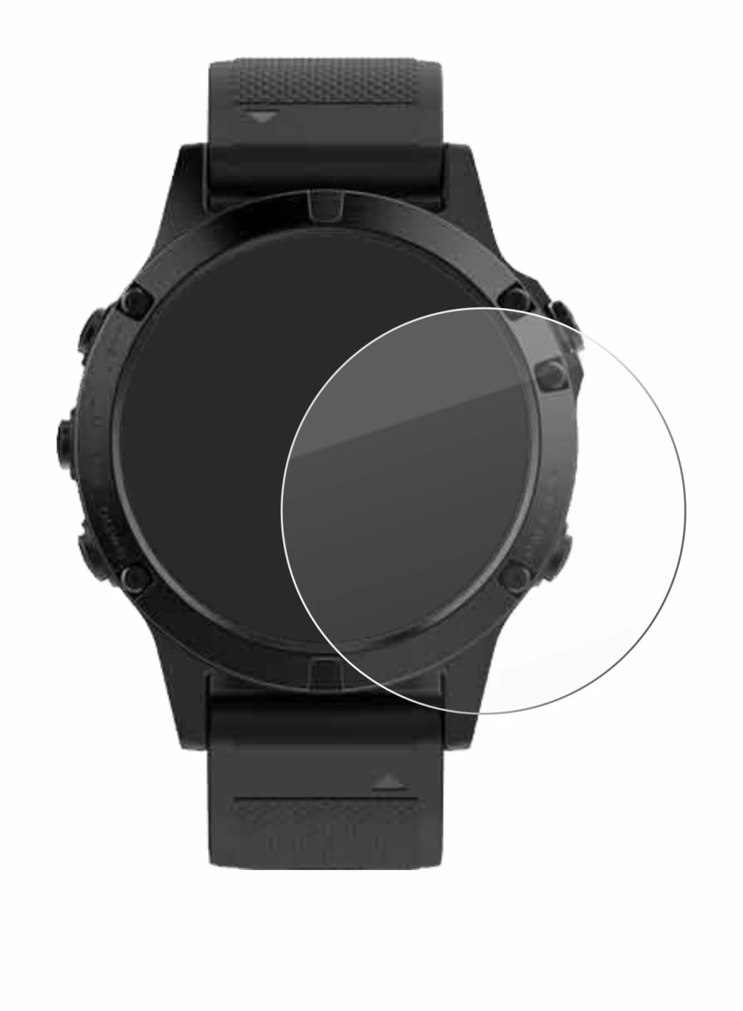 Image de l'appareil Garmin Fenix 5 (47 mm) avec une grande variété de protections d'écran.