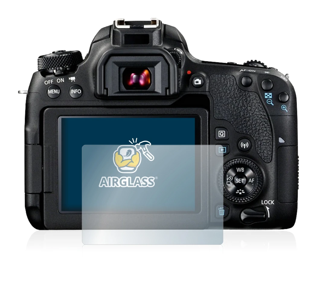 Image de l'appareil Canon EOS 77D avec une grande variété de protections d'écran.
