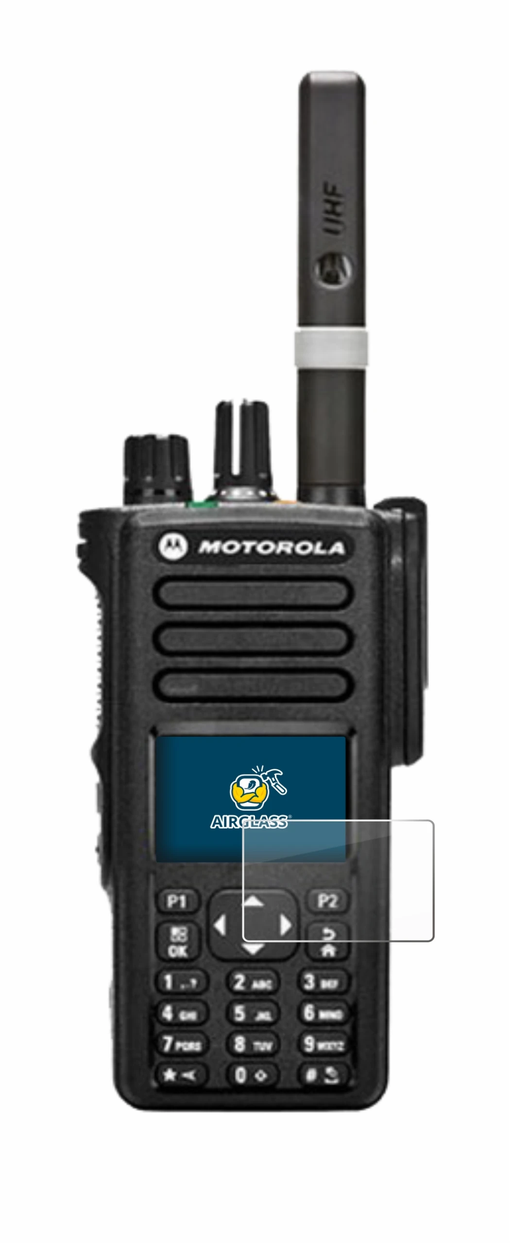 Image de l'appareil Motorola DP4800 avec une grande variété de protections d'écran.