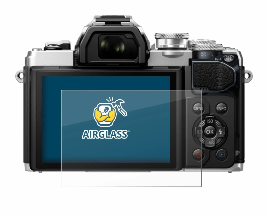 Image de l'appareil Olympus OM-D E-M10 Mark III avec une grande variété de protections d'écran.