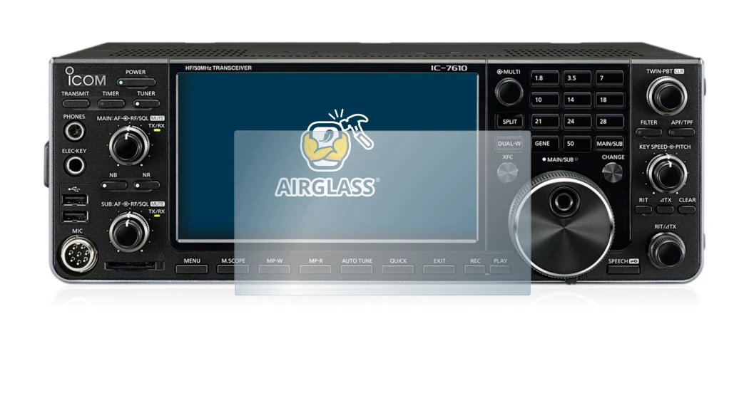 Image de l'appareil Icom IC-7610 avec une grande variété de protections d'écran.