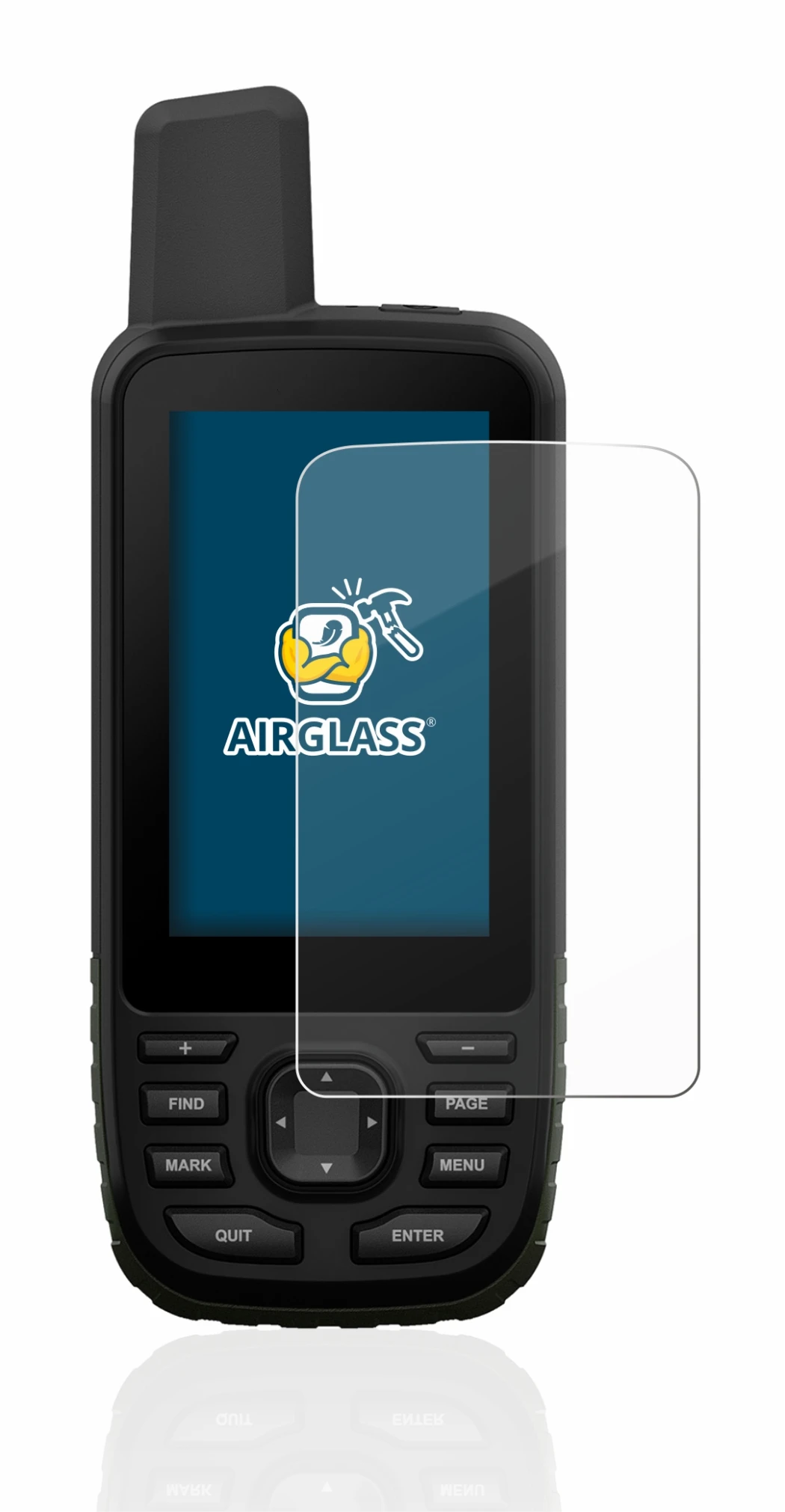 Image de l'appareil Garmin GPSMAP 66s avec une grande variété de protections d'écran.