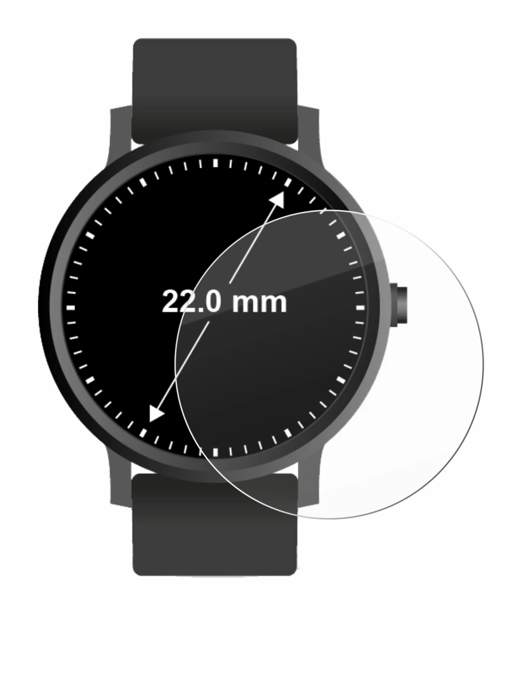 Image de l'appareil Circulaire Displays (ø: 22 mm) avec une grande variété de protections d'écran.