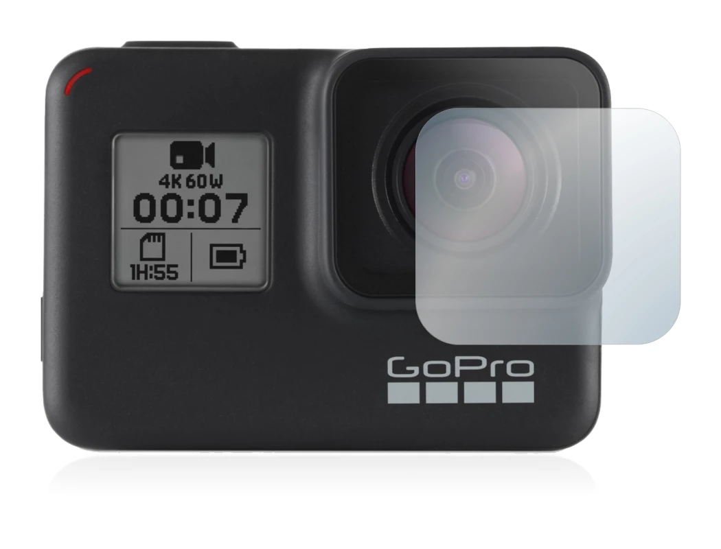 Image de l'appareil GoPro Hero 7 Black (Lentille) avec une grande variété de protections d'écran.