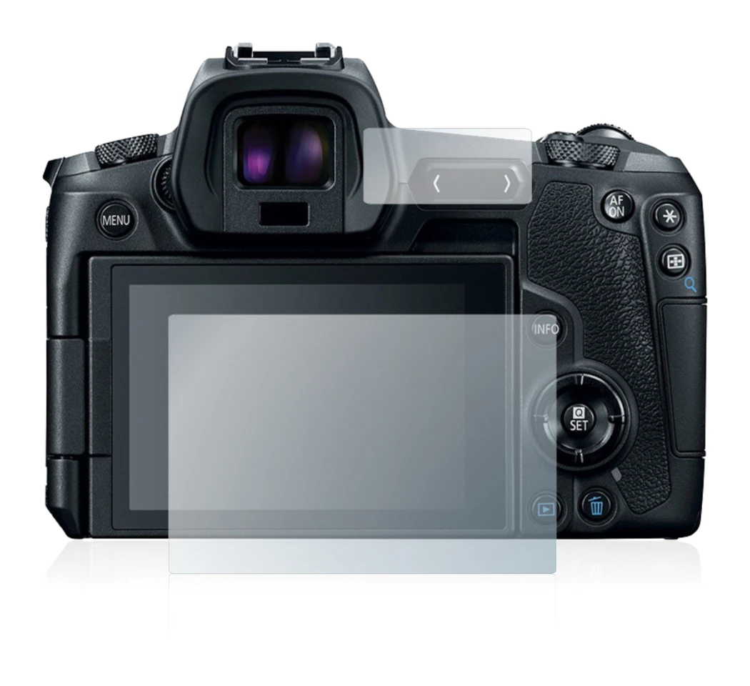Image de l'appareil Canon EOS R avec une grande variété de protections d'écran.