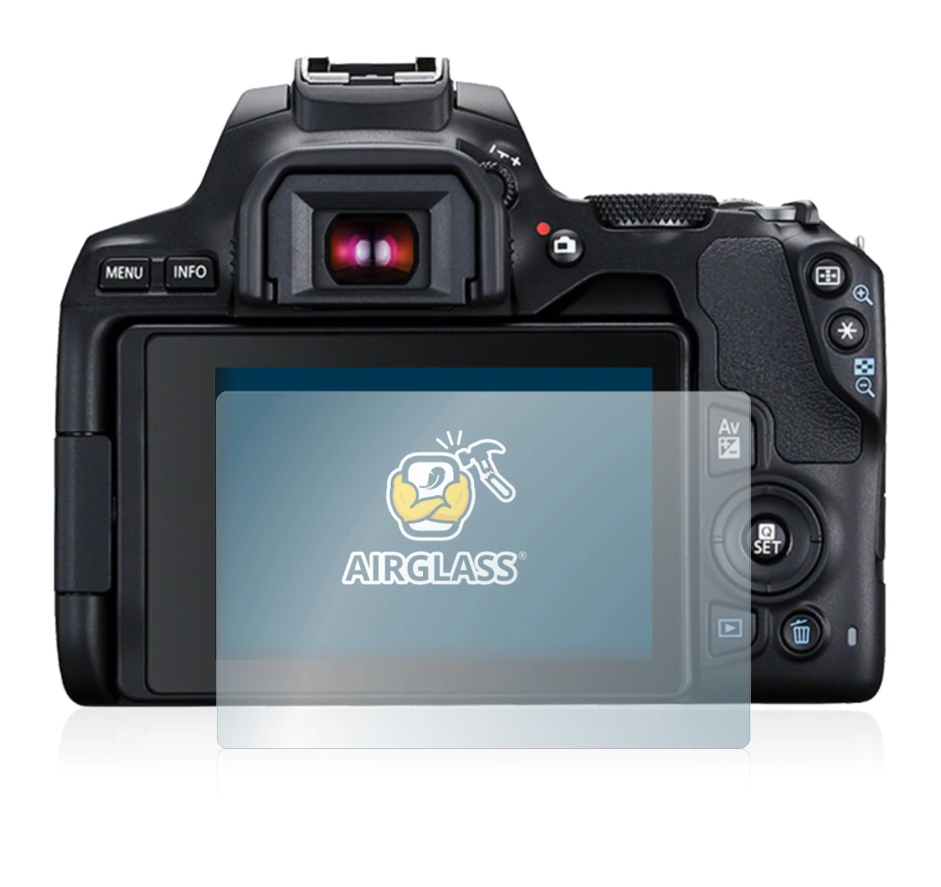 Image de l'appareil Canon EOS 250D avec une grande variété de protections d'écran.