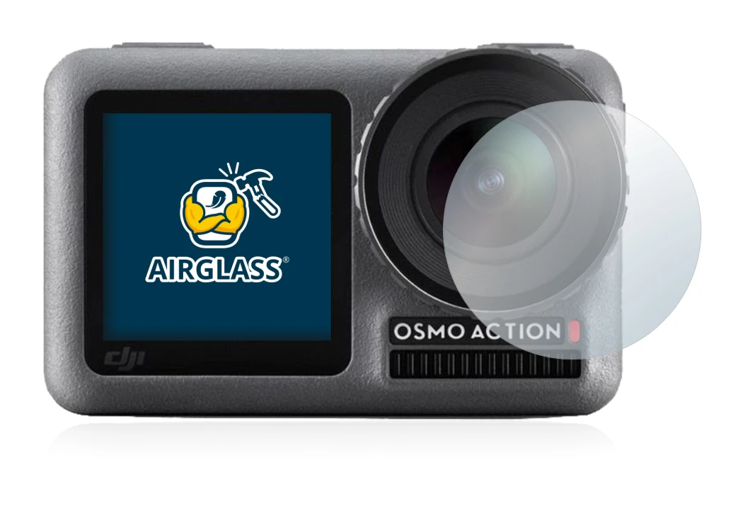 Image de l'appareil DJI Osmo Action (Lentille) avec une grande variété de protections d'écran.