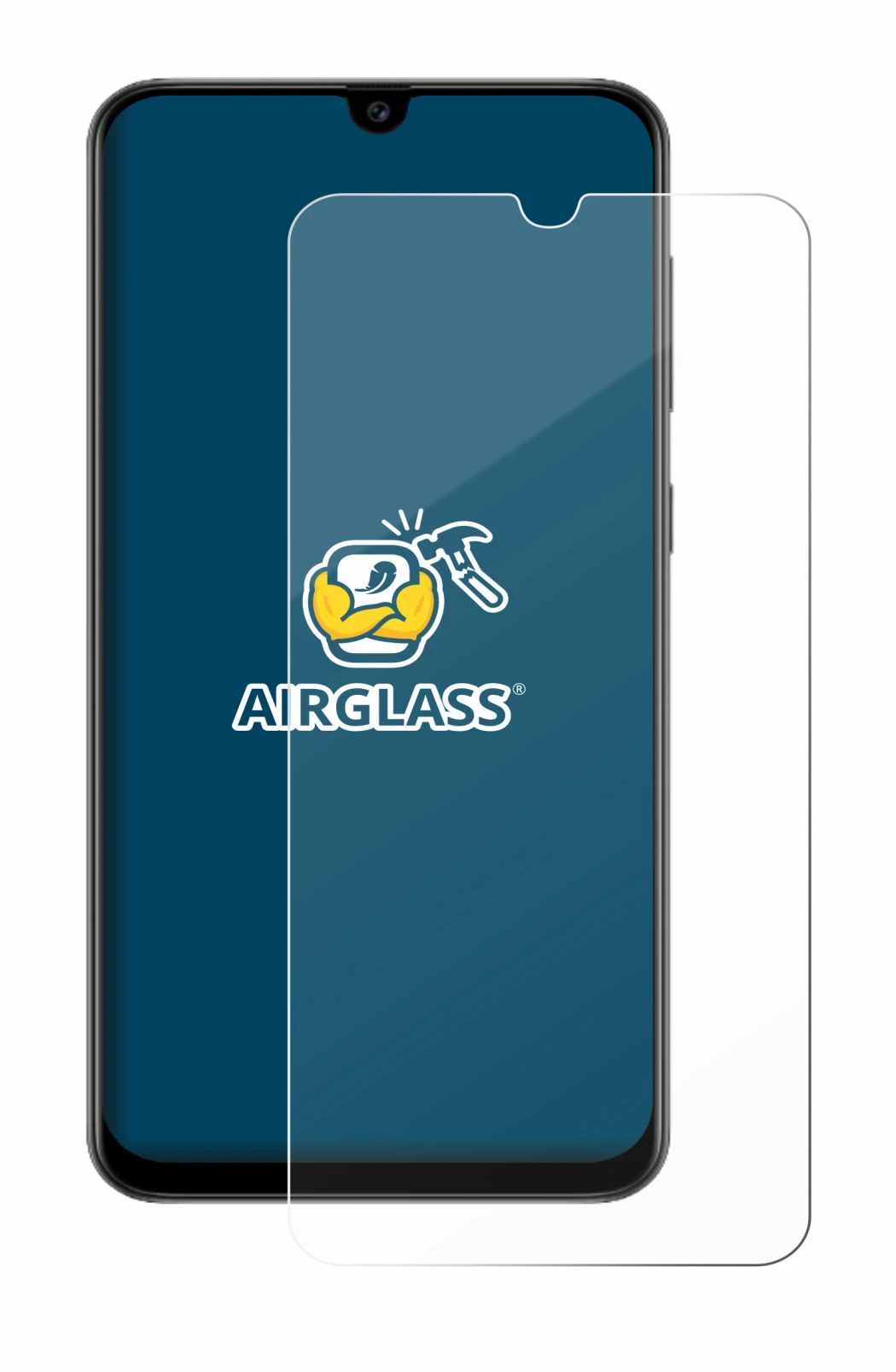 Image de l'appareil Samsung Galaxy A50s avec une grande variété de protections d'écran.