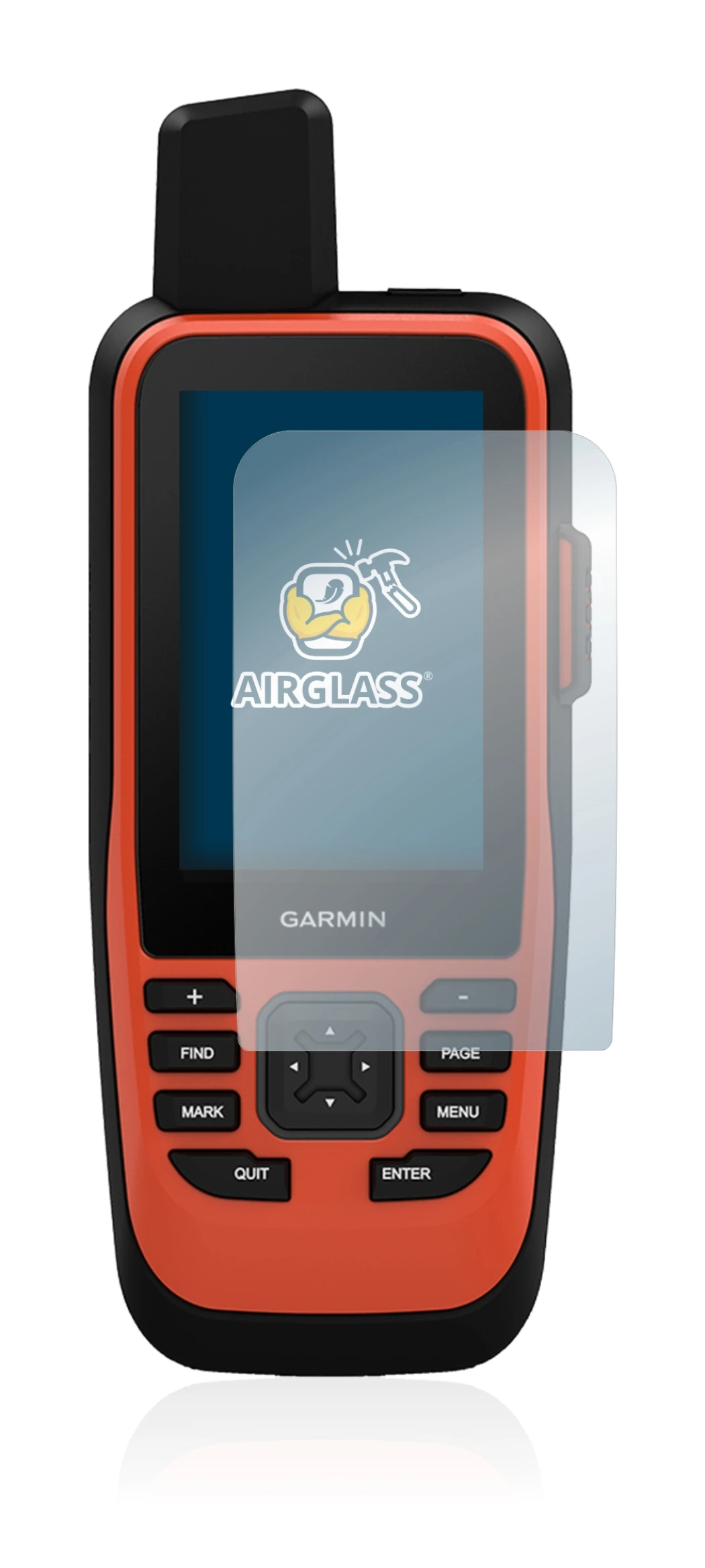 Image de l'appareil Garmin GPSMAP 86i avec une grande variété de protections d'écran.