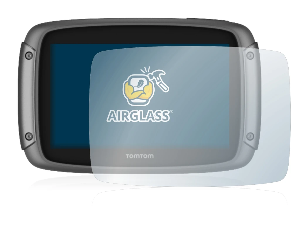 Image de l'appareil TomTom Rider 50 avec une grande variété de protections d'écran.