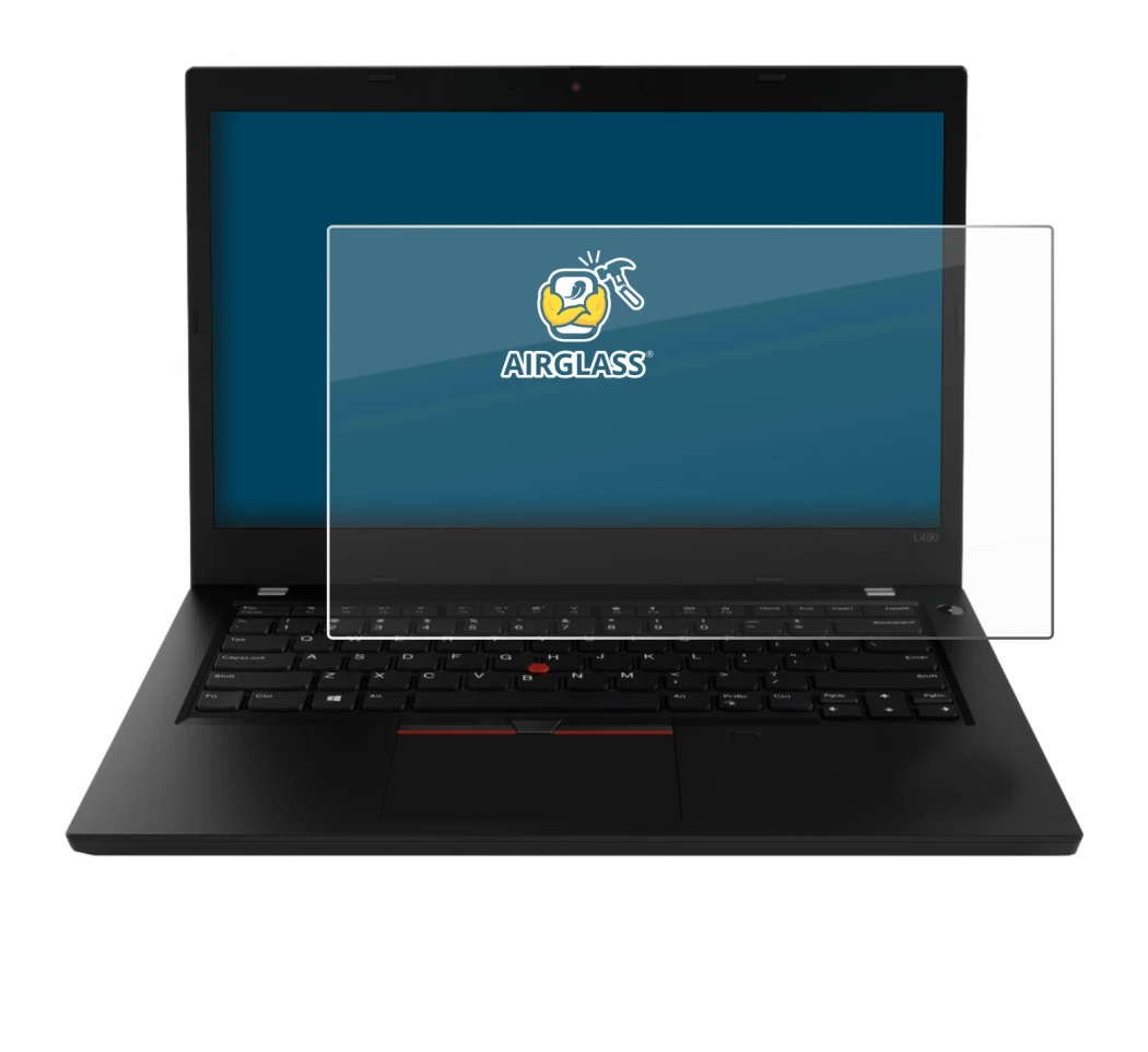 Image de l'appareil Lenovo ThinkPad L490 avec une grande variété de protections d'écran.