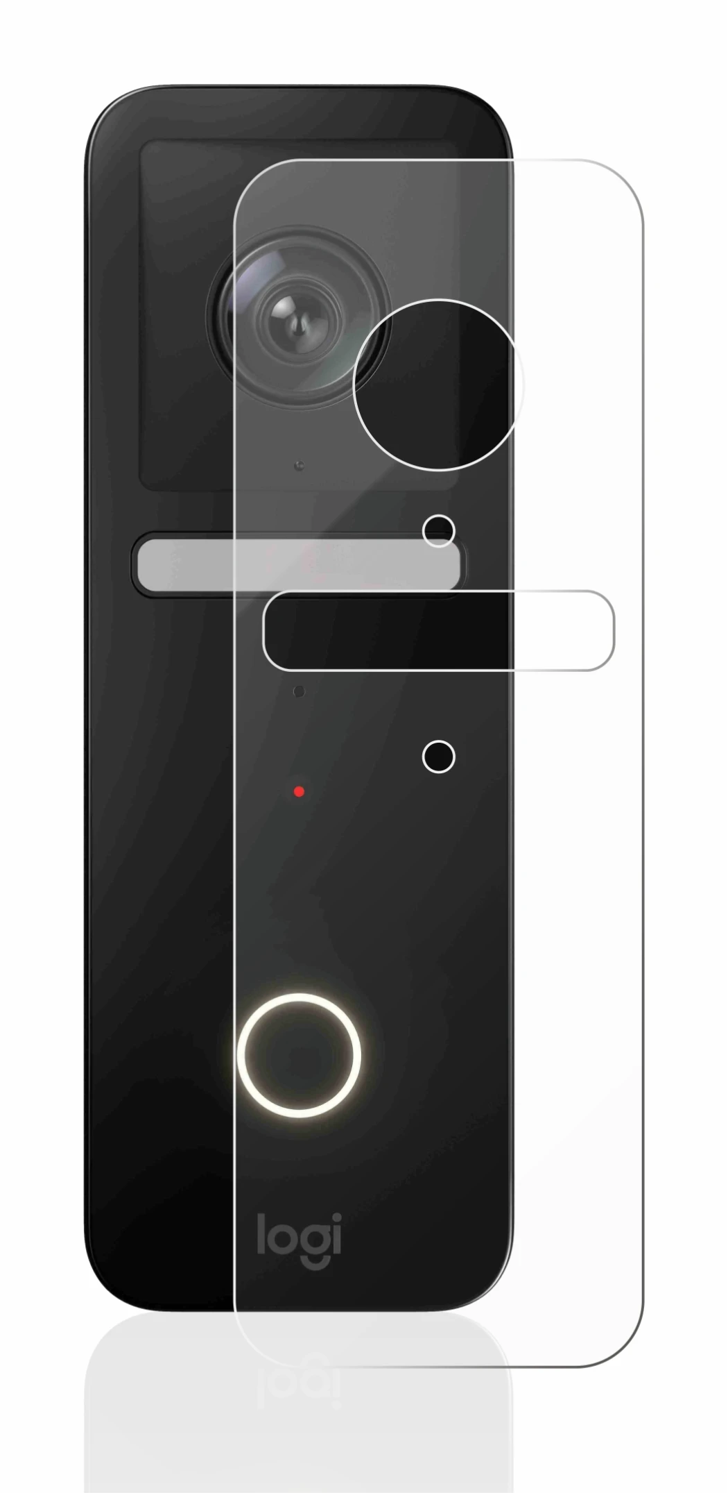 Image de l'appareil Logitech Circle View Doorbell avec une grande variété de protections d'écran.