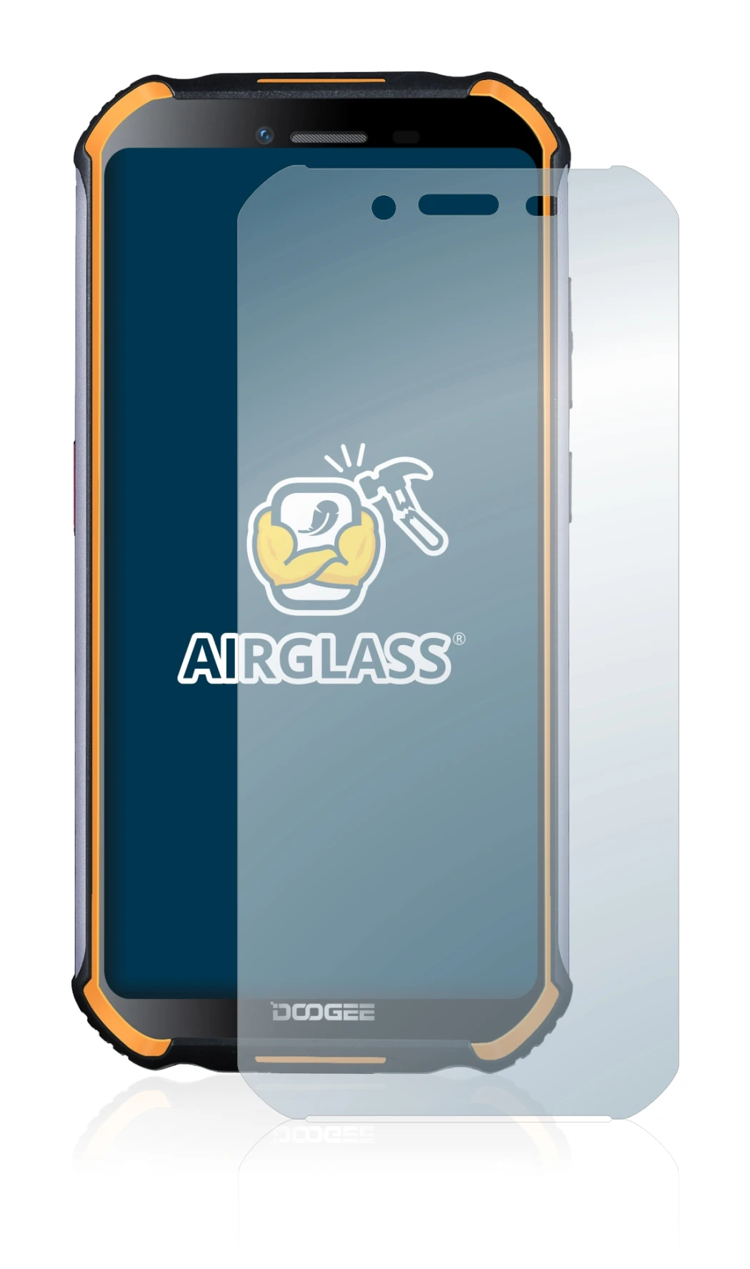 Image de l'appareil Doogee S40 Pro avec une grande variété de protections d'écran.