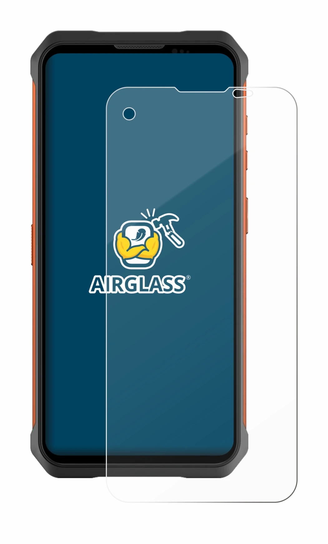 Image de l'appareil Doogee V10 avec une grande variété de protections d'écran.