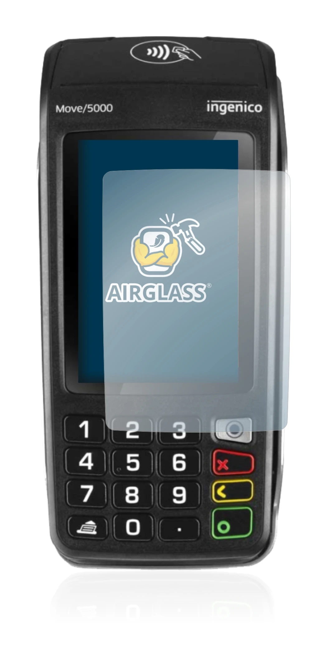 Image de l'appareil ingenico Move 5000 avec une grande variété de protections d'écran.