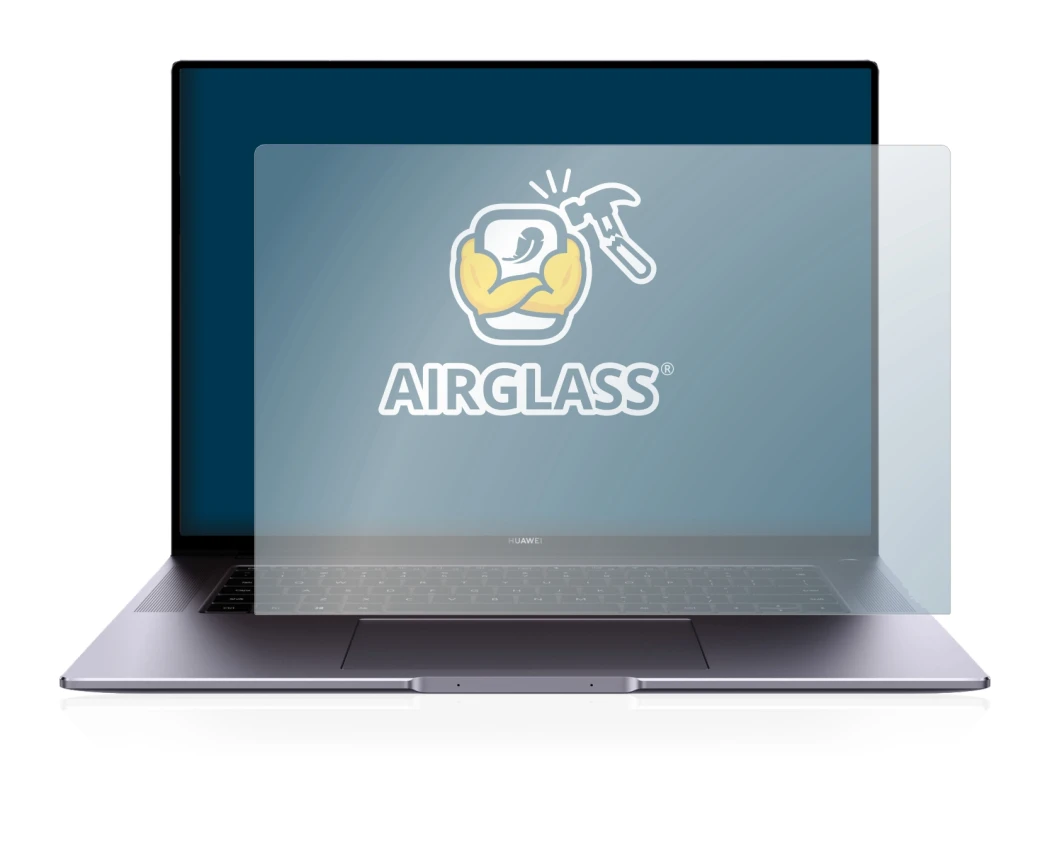 Image de l'appareil Huawei MateBook 16 avec une grande variété de protections d'écran.