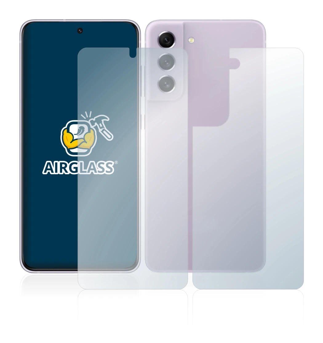 Image de l'appareil Samsung Galaxy S21 FE 5G (Avant+Arrière) avec une grande variété de protections d'écran.