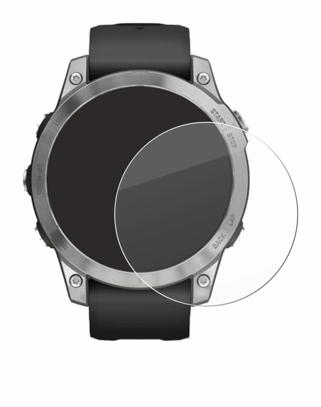 Image de l'appareil Garmin Fenix 7 (47 mm) avec une grande variété de protections d'écran.