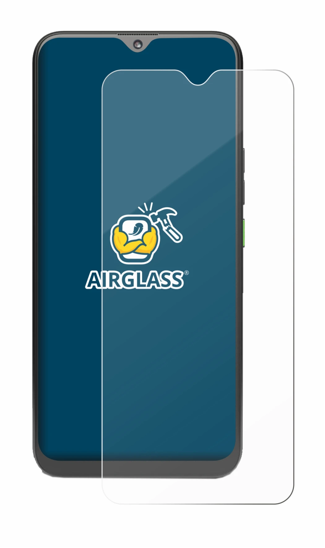 Image de l'appareil 4G Systems Rephone avec une grande variété de protections d'écran.