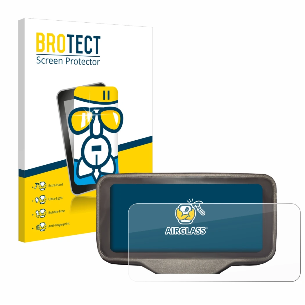 Face avant d’un emballage produit avec le logo de la marque BROTECT. À côté, l’appareil Horwin SK3 est représenté avec la prot