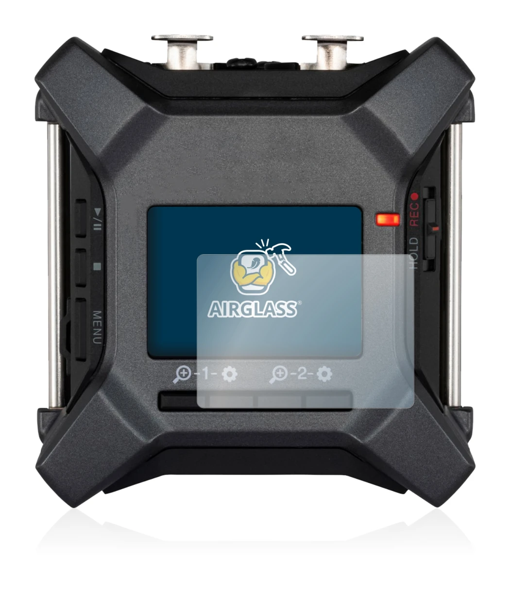 Image de l'appareil Zoom F3 field recorder avec une grande variété de protections d'écran.