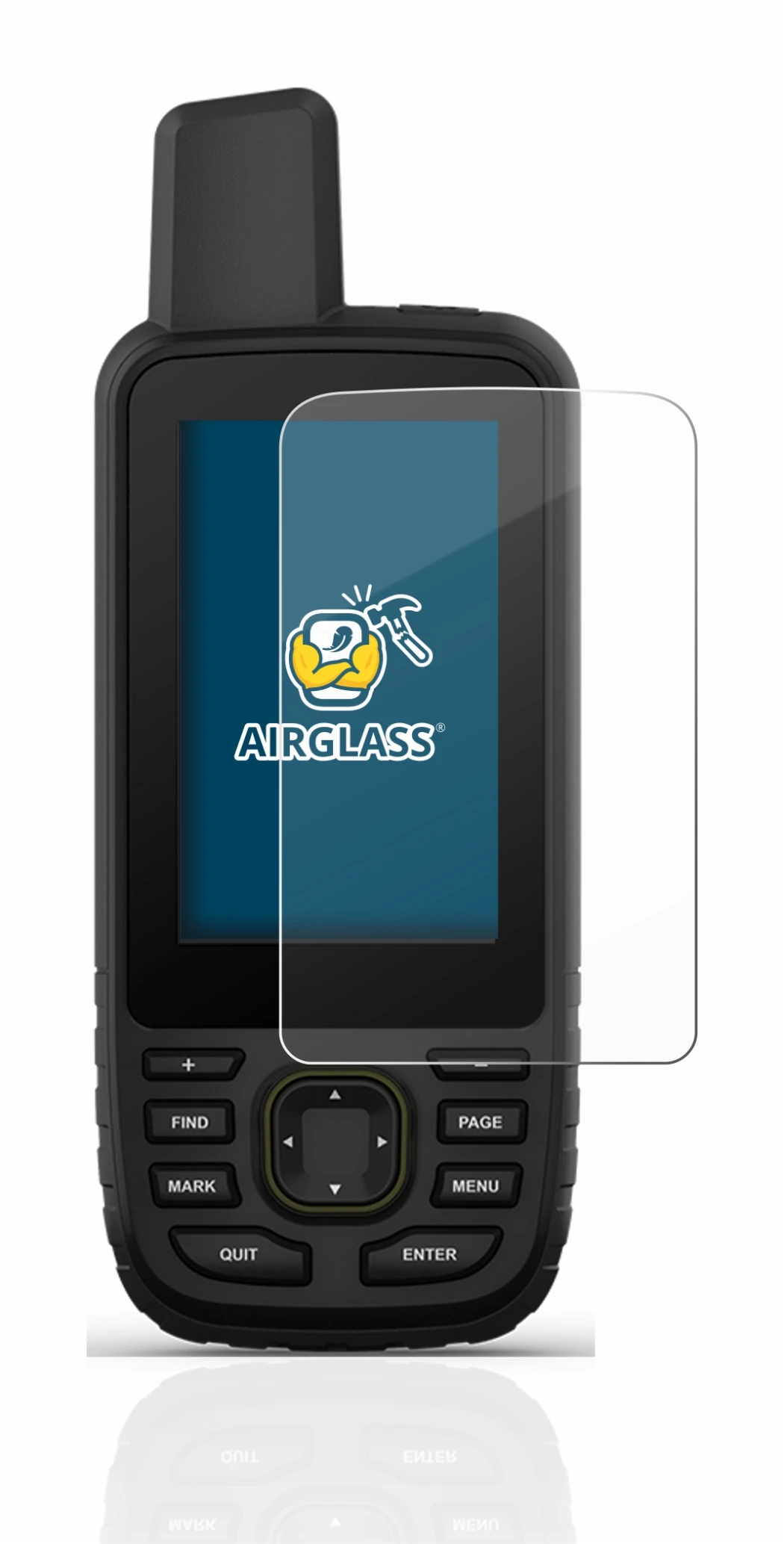 Image de l'appareil Garmin GPSMAP 67 avec une grande variété de protections d'écran.