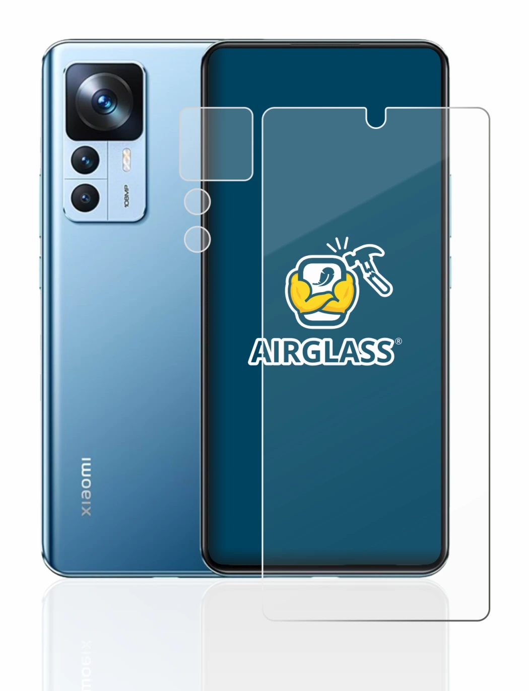 Image de l'appareil Xiaomi 12T (Avant+Caméra) avec une grande variété de protections d'écran.