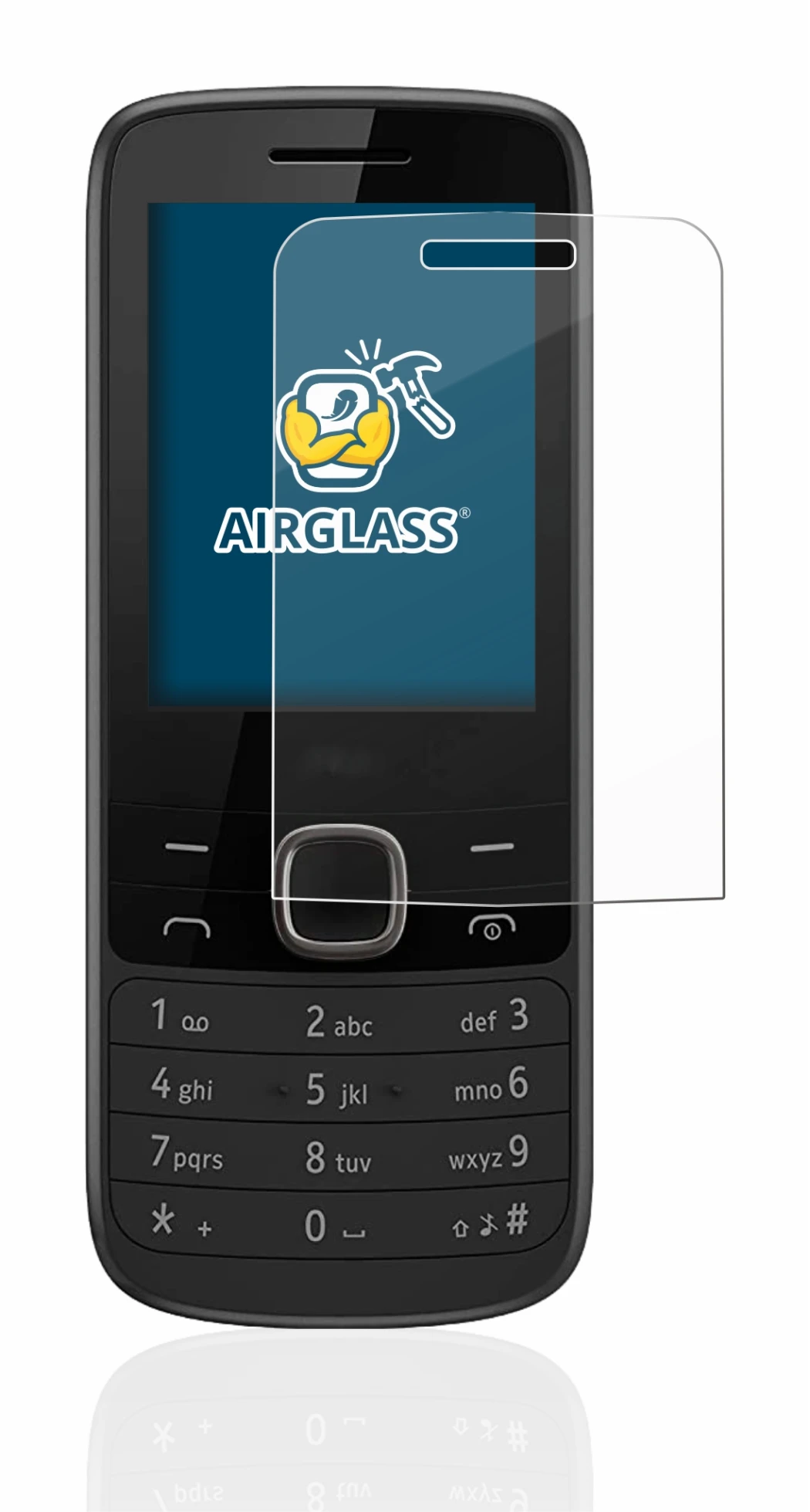 Image de l'appareil Nokia 225 4G avec une grande variété de protections d'écran.