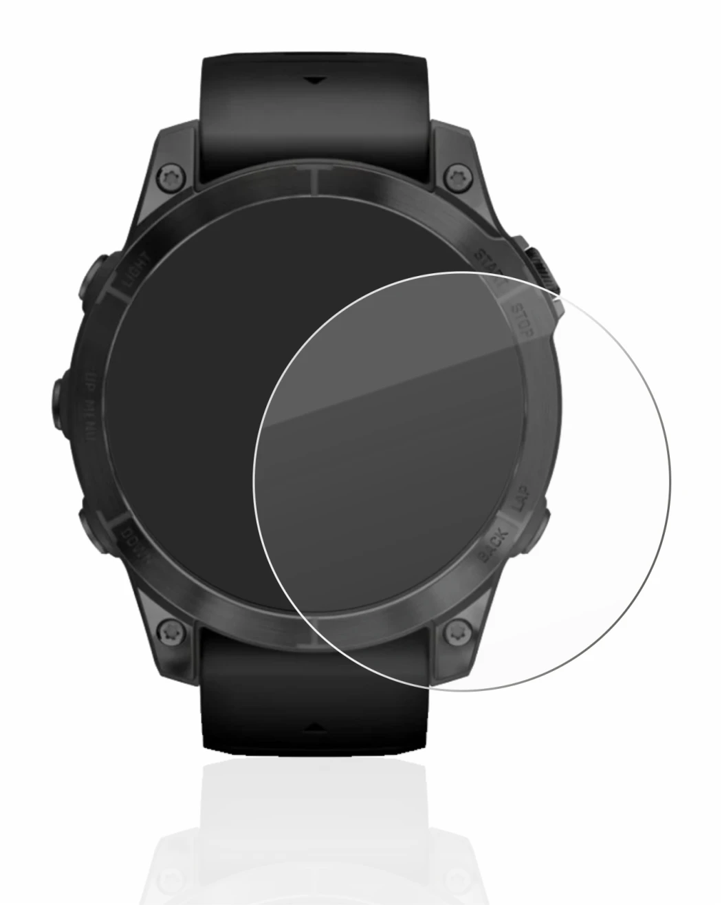 Image de l'appareil Garmin Epix Pro (Gen 2) (47 mm) avec une grande variété de protections d'écran.