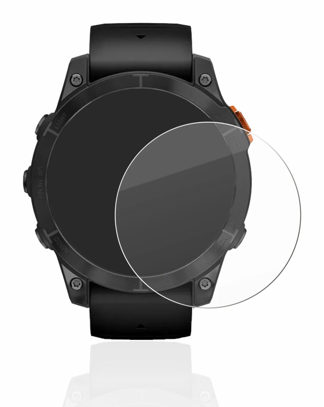 Image de l'appareil Garmin Fenix 7 Pro Solar (47 mm) avec une grande variété de protections d'écran.