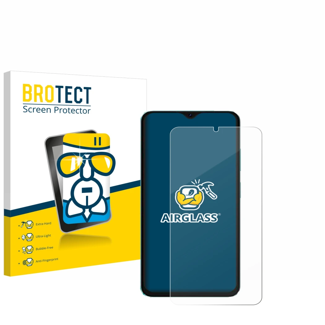 Face avant d’un emballage produit avec le logo de la marque BROTECT. À côté, l’appareil Oscal C70 est représenté avec la prote