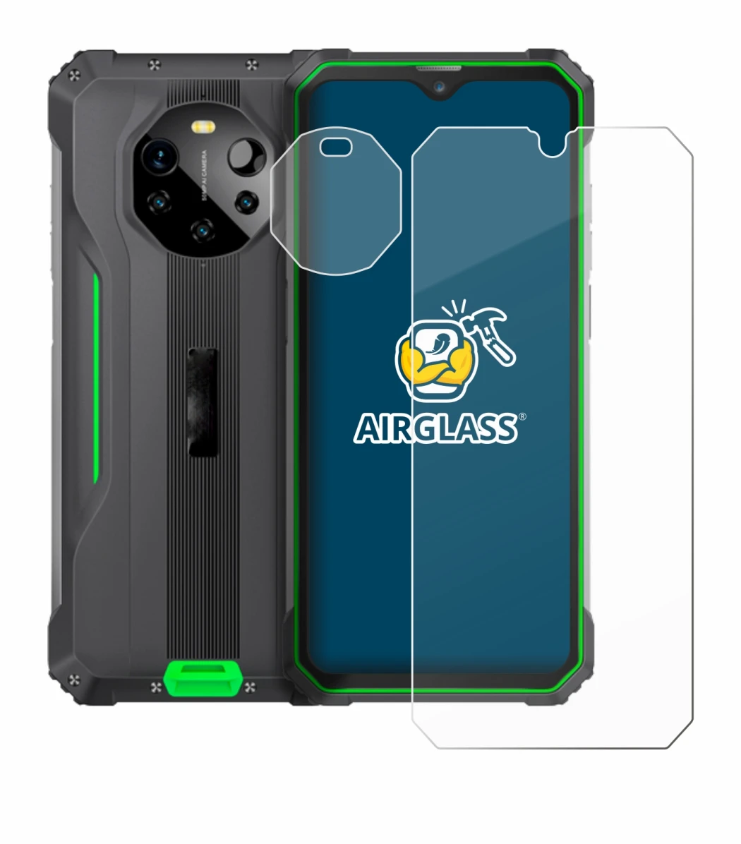 Image de l'appareil Blackview BL8800 5G (Avant+Caméra) avec une grande variété de protections d'écran.