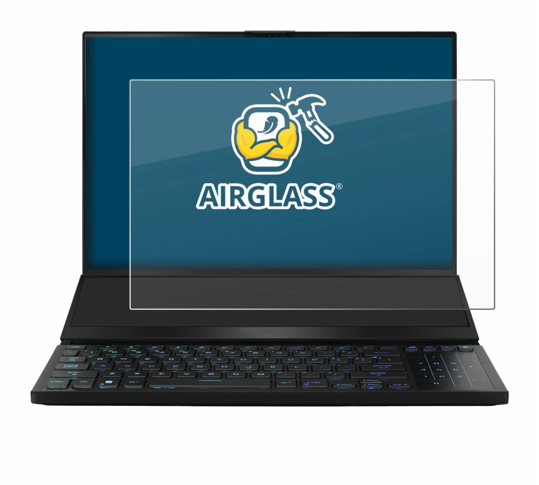 Image de l'appareil ASUS ROG Zephyrus Duo 16 2023 avec une grande variété de protections d'écran.