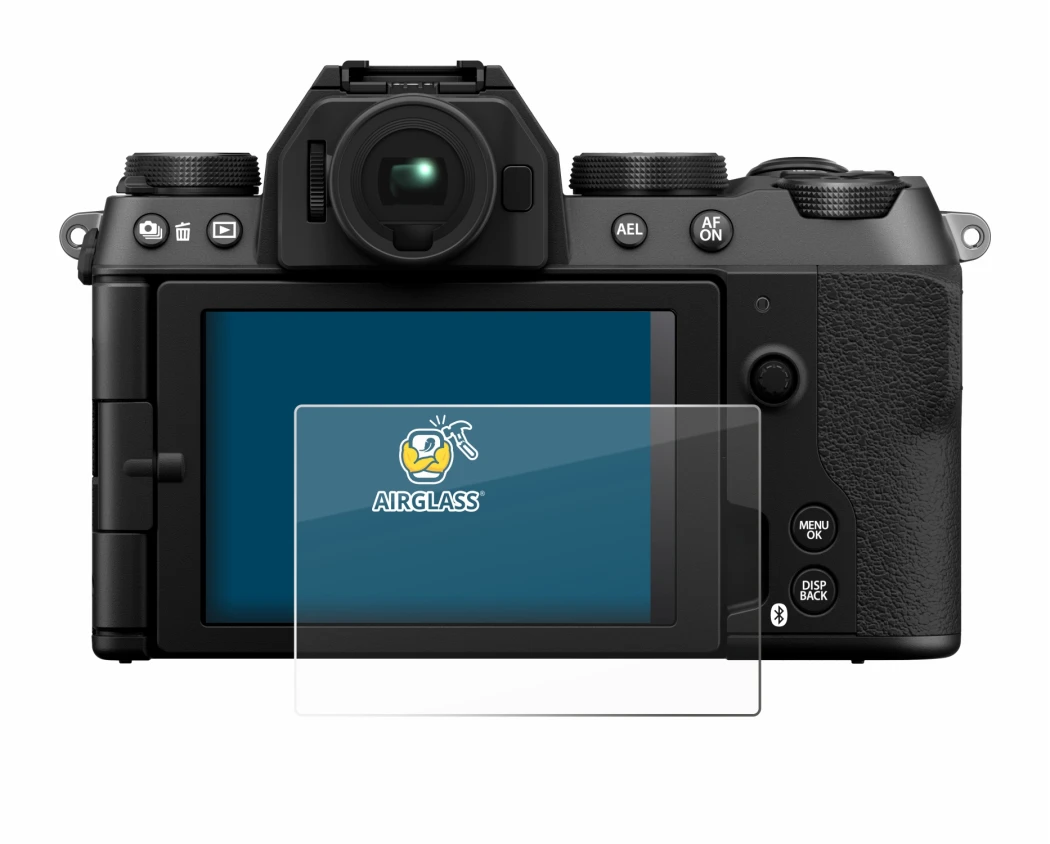 Image de l'appareil Fujifilm X-S20 avec une grande variété de protections d'écran.