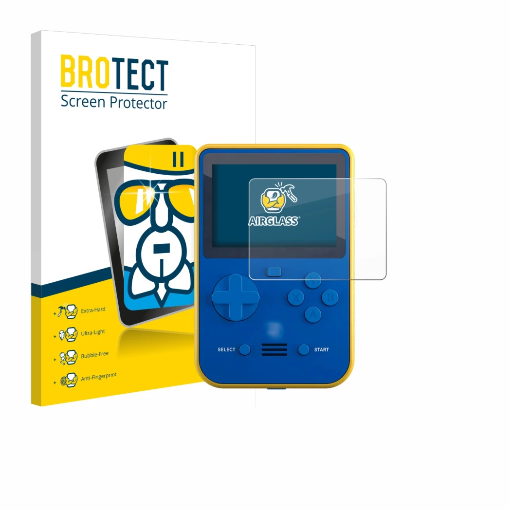 Face avant d’un emballage produit avec le logo de la marque BROTECT. À côté, l’appareil Blaze Super Pocket est représenté avec