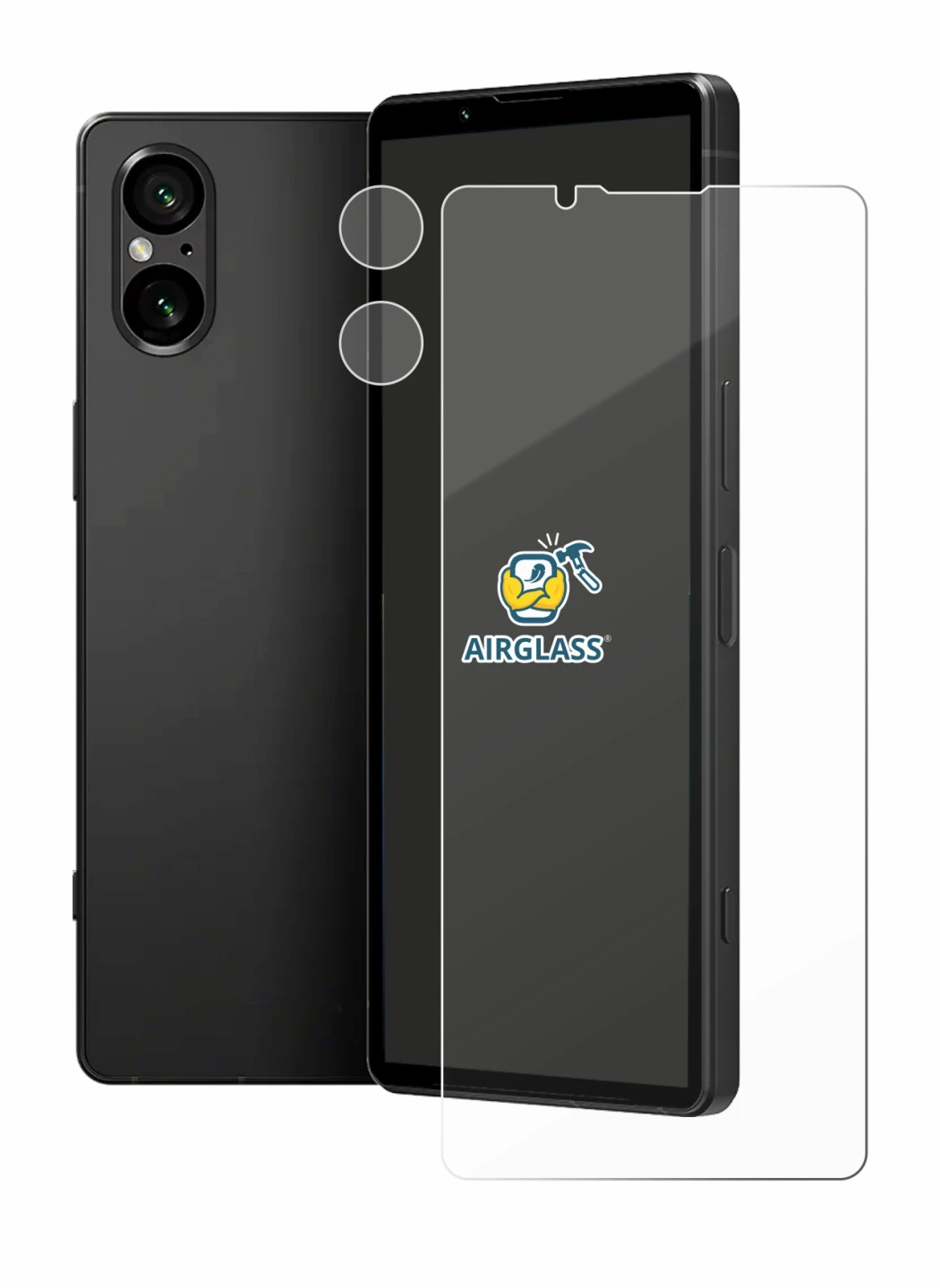 Image de l'appareil Sony Xperia 5 V (Avant+Caméra) avec une grande variété de protections d'écran.