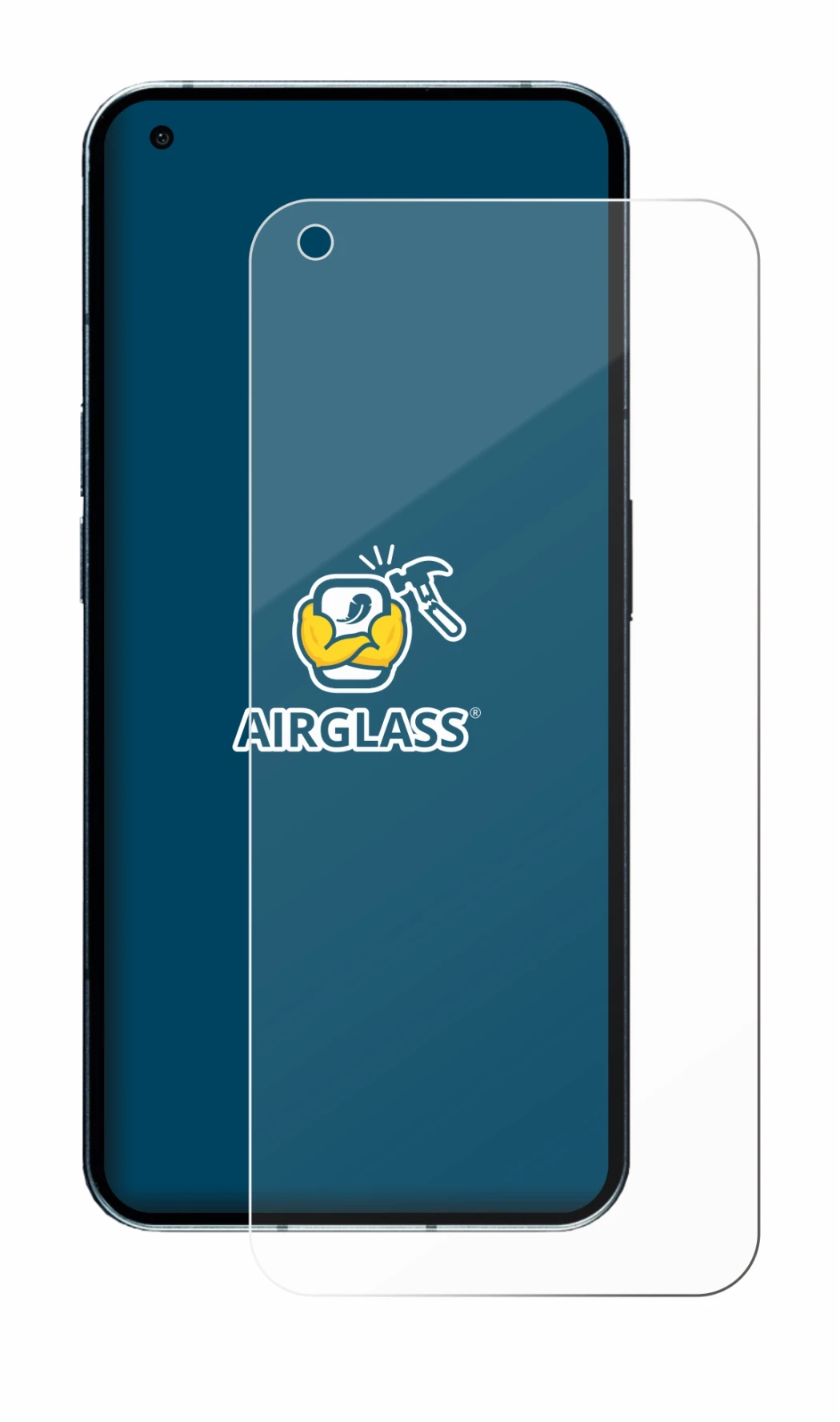 Image de l'appareil Nothing Phone (1) (case-friendly) avec une grande variété de protections d'écran.