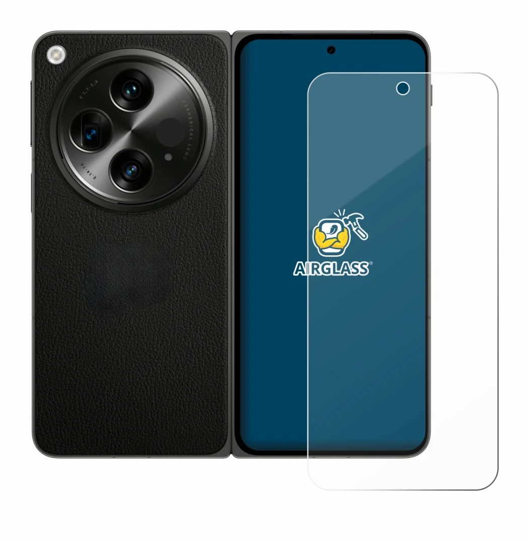 Image de l'appareil OnePlus Open avec une grande variété de protections d'écran.