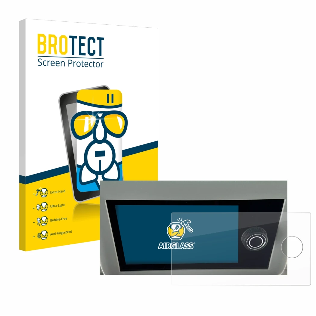 Face avant d’un emballage produit avec le logo de la marque BROTECT. À côté, l’appareil Volkswagen California 6.1 est représen