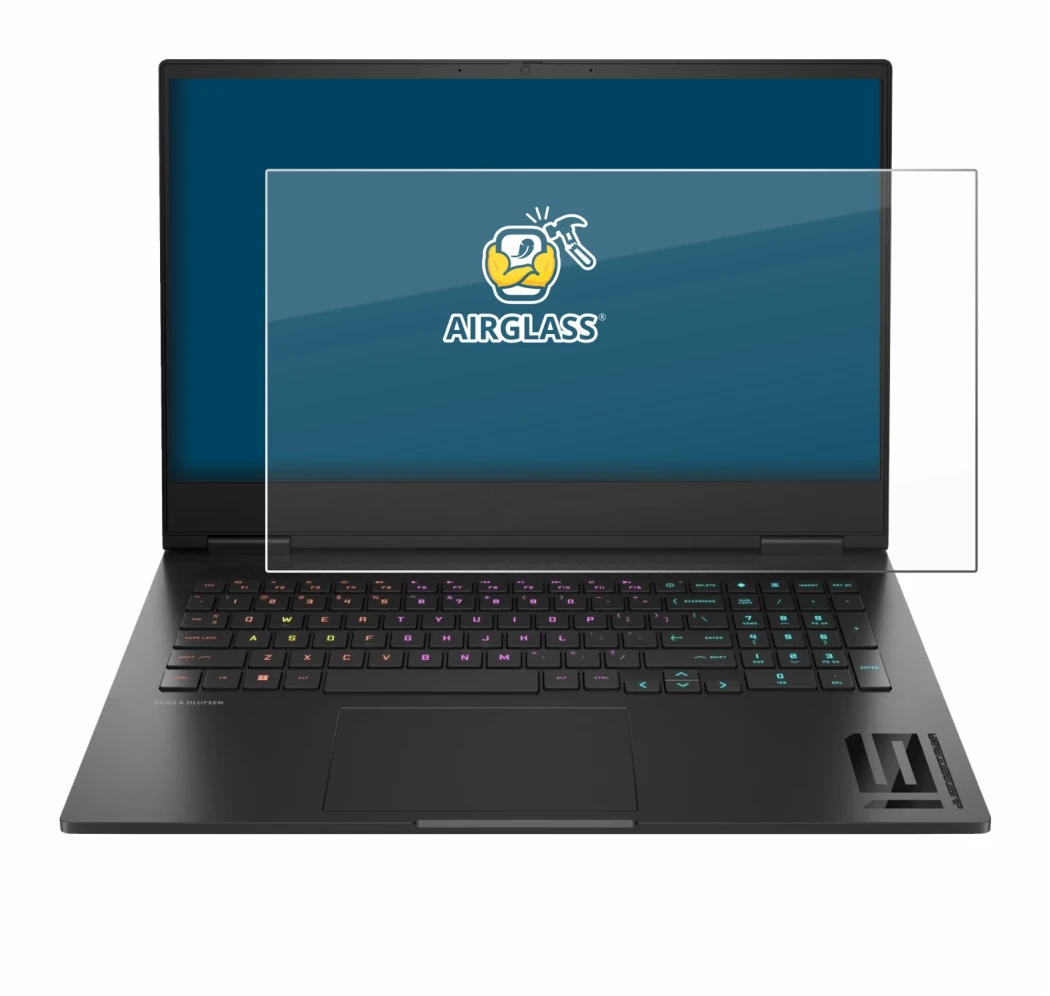 Image de l'appareil HP Omen 16 2024 avec une grande variété de protections d'écran.