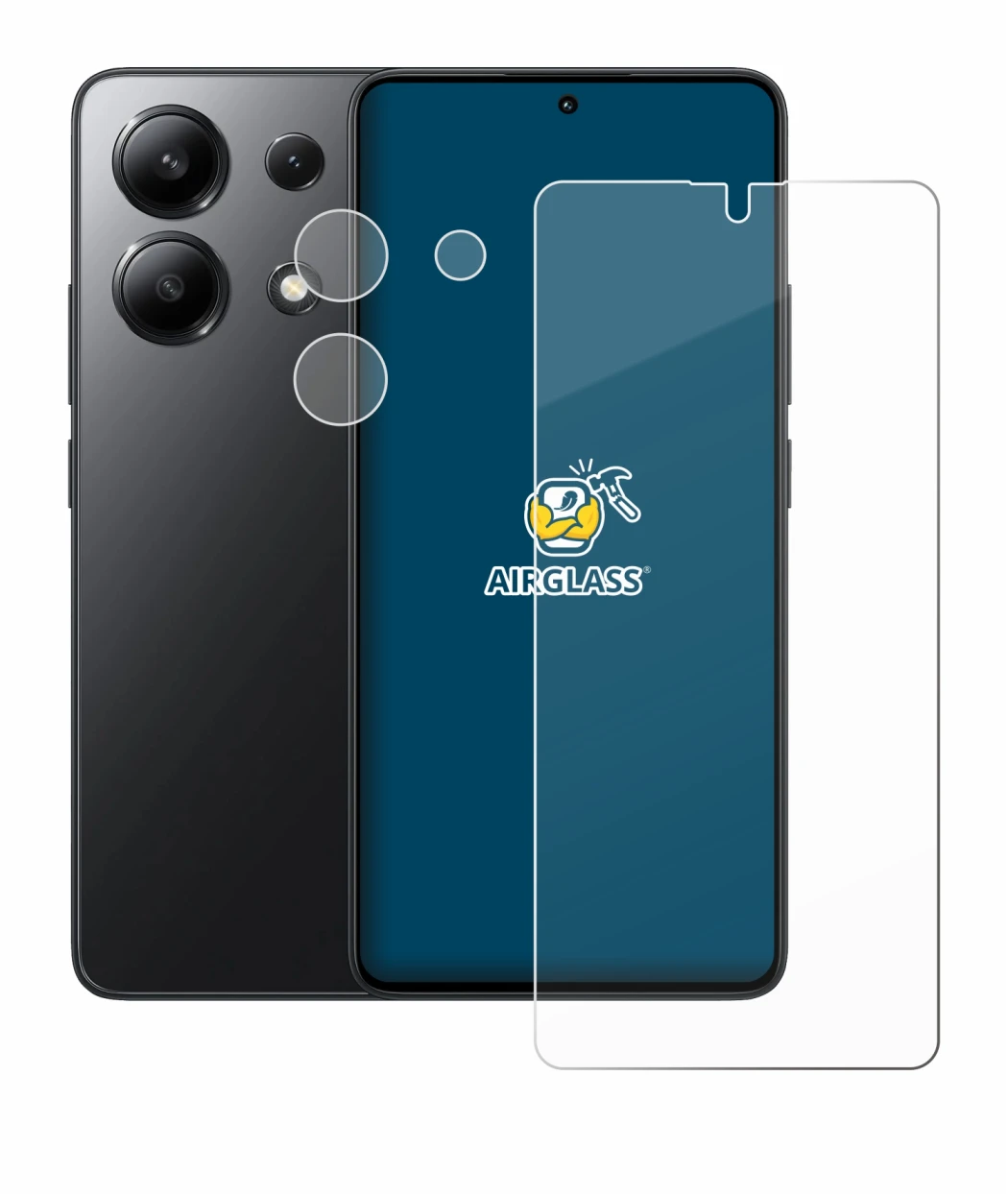 Image de l'appareil Xiaomi Redmi Note 13 (Avant+Caméra) avec une grande variété de protections d'écran.