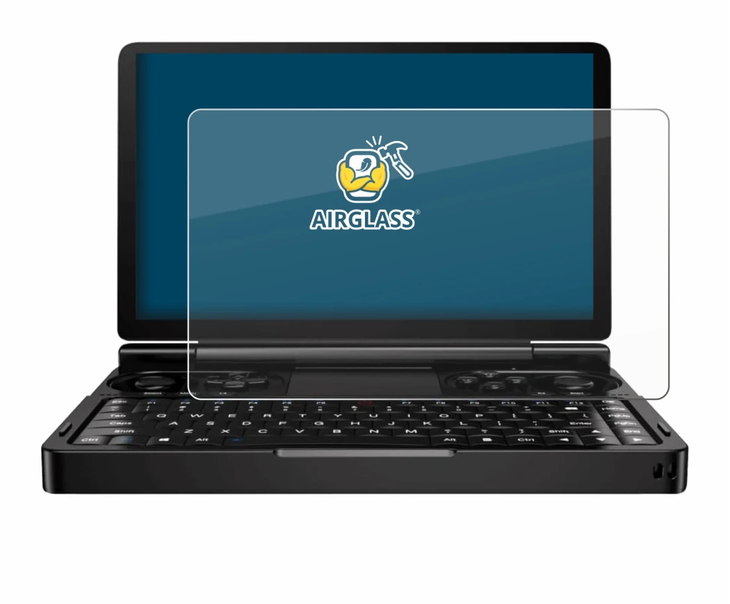 Image de l'appareil GPD Win Mini (2024) avec une grande variété de protections d'écran.