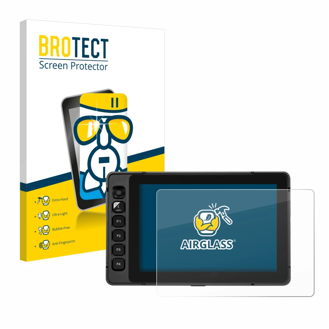 Face avant d’un emballage produit avec le logo de la marque BROTECT. À côté, l’appareil SmallHD Ultra 7 est représenté avec la