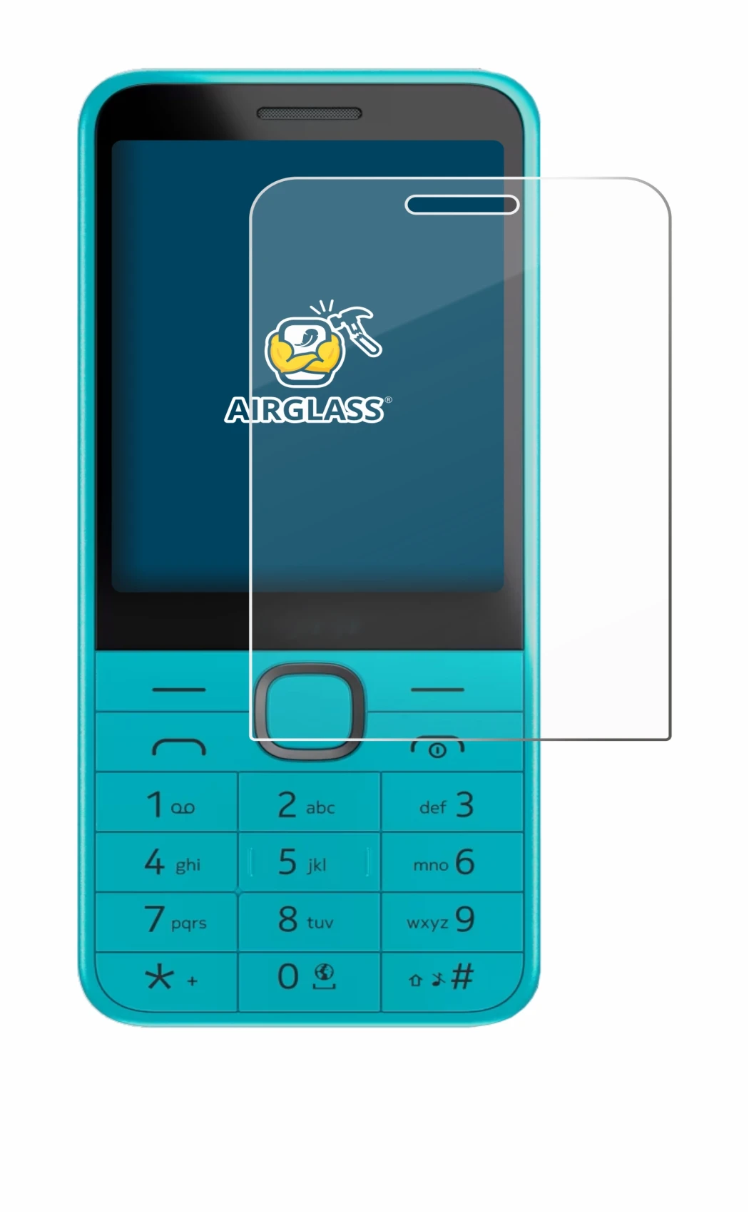 Image de l'appareil Nokia 235 4G (2024) avec une grande variété de protections d'écran.