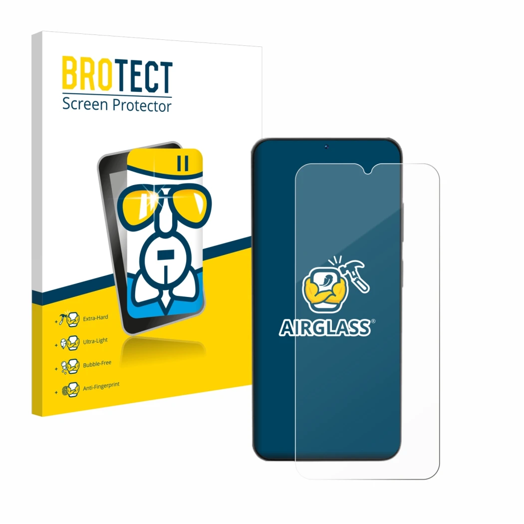 Face avant d’un emballage produit avec le logo de la marque BROTECT. À côté, l’appareil Doogee N55 est représenté avec la prot